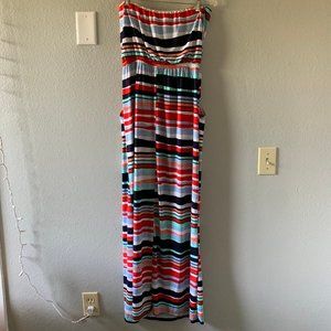 2 FOR $15 //Three Pink Hearts Strapless Maxi Dress